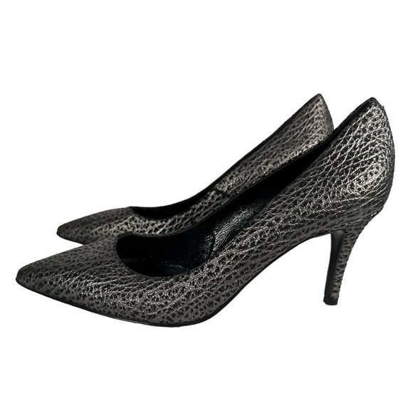 ALLSAINTS Metallic Leopard Print Cone Heel Pumps - Picture 4 of 8